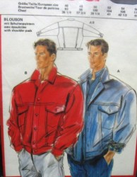 6028 MEN'S POCKET JEAN  BOMBER JACKET  PATTERN 36-44''CHEST